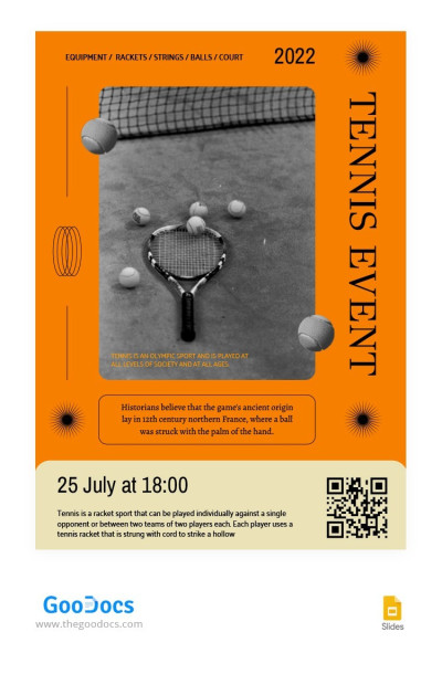 Poster dell'evento di tennis Modello