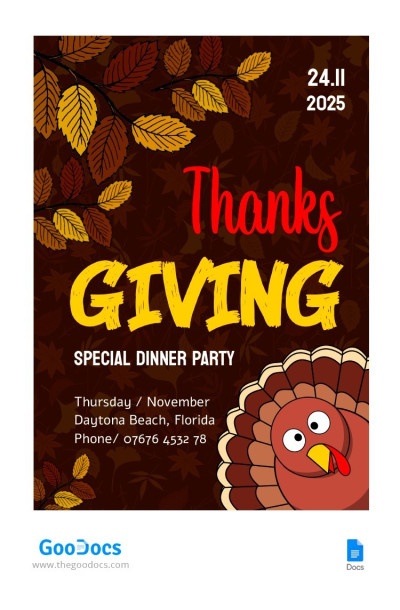 Invitation à la fête de Thanksgiving Modèle