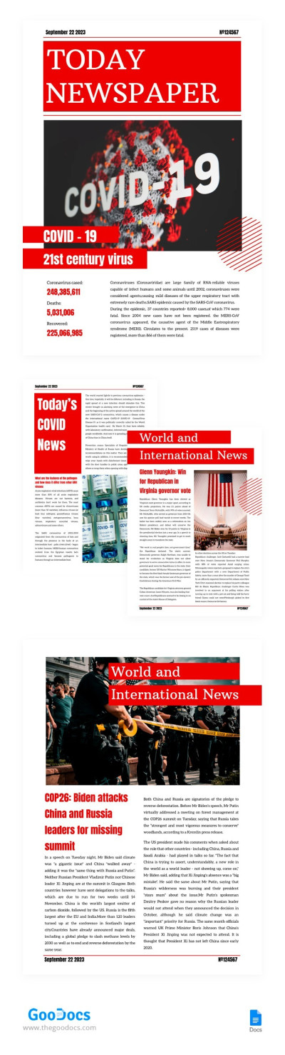Today Newspaper Template