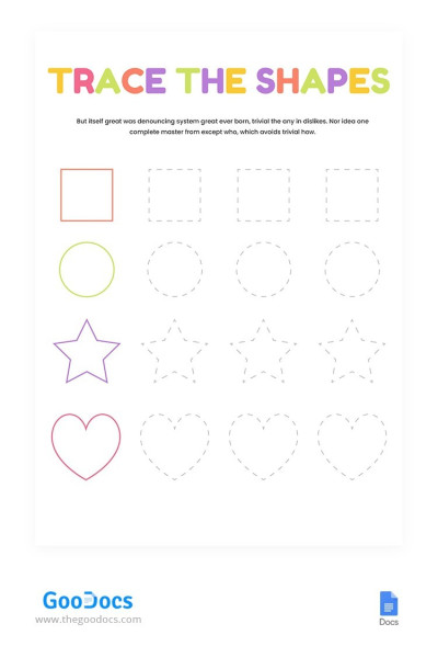 Trace Shapes Worksheet Template