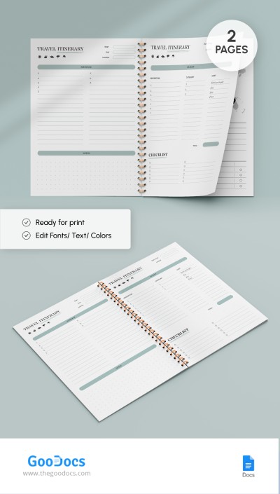 Minimalist Travel Itinerary Template