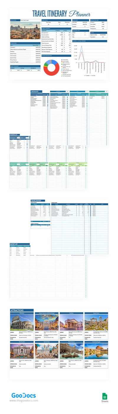 Professional Travel Itinerary Template