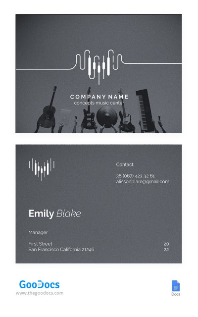 Trendy Music Business Card Template