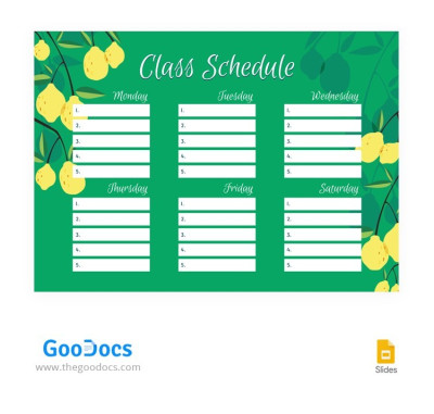 Tropical Class Schedule Template