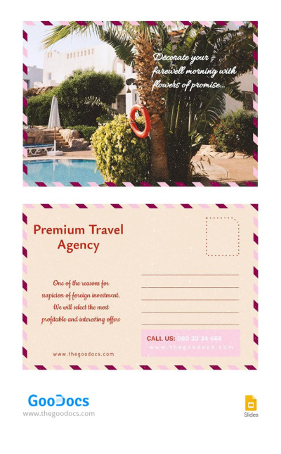 Agence de voyage tropicale Carte postale - Cartes postales de voyage