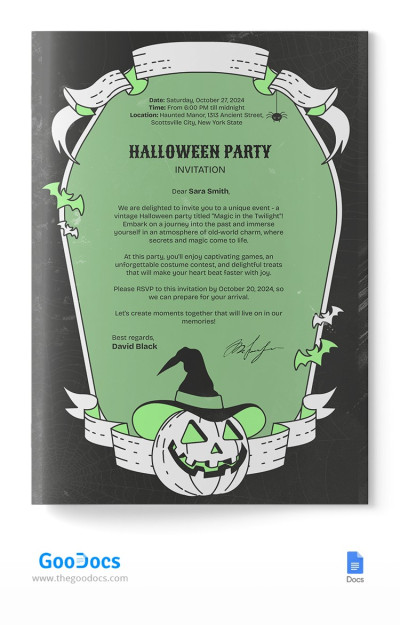 Vintage Halloween Invitation Template