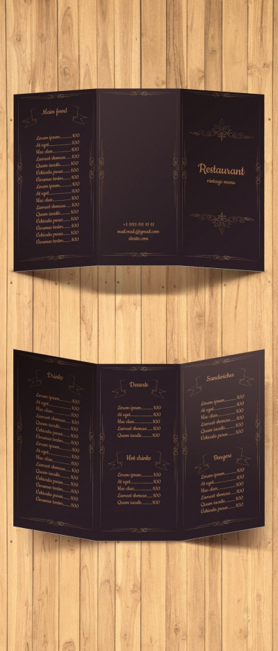 Vintage Menu Template