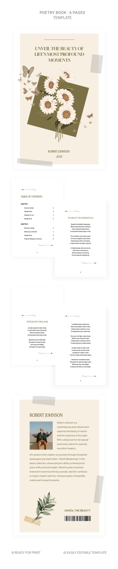 Vintage Poetry Book Manuscript Template