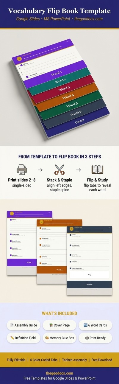 Plantilla de Libro de Vocabulario Flip Plantilla