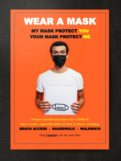 Trage eine Maske Coronavirus-Plakat. Vorlage