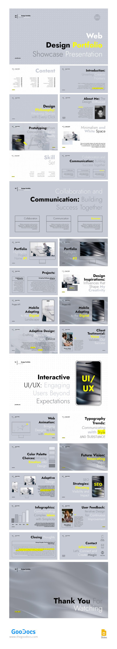 Mostra di portfolio di web design Modello