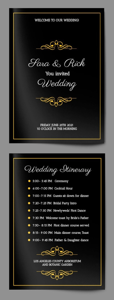 Wedding  Invitation Postcard Template