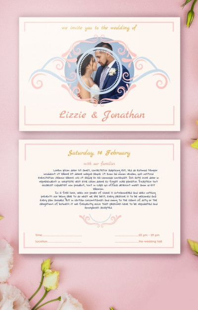 Invitation de mariage élégante Modèle