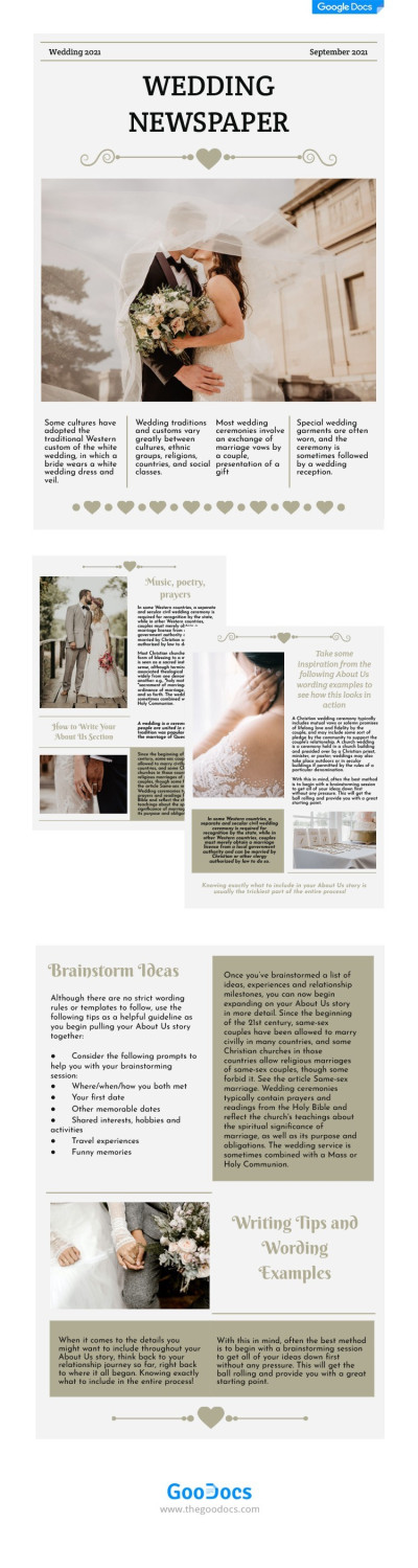 Beautiful Wedding Newspaper Template