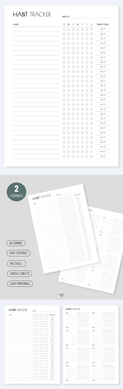 Weekly Habit Tracker Template Template