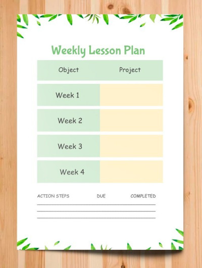 Stylish Weekly Lesson Plan Template