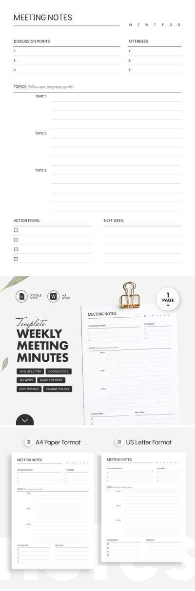 Weekly Meeting Minutes Template