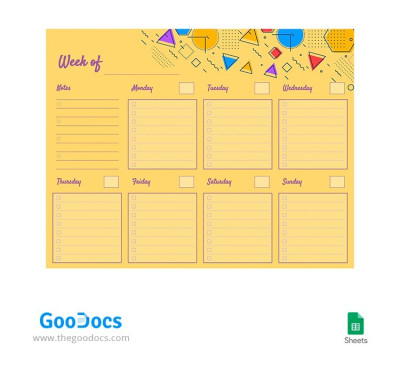 Yellow Weekly To-Do List Template