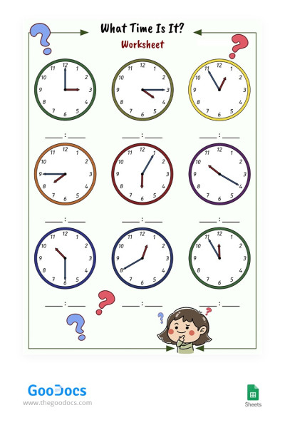 What Time Worksheet Template