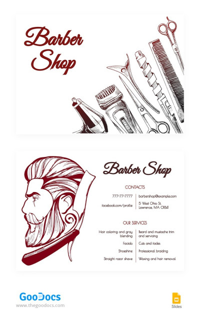 White Barber Business Card Template