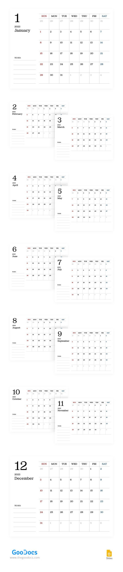 White Classic Calendar Template