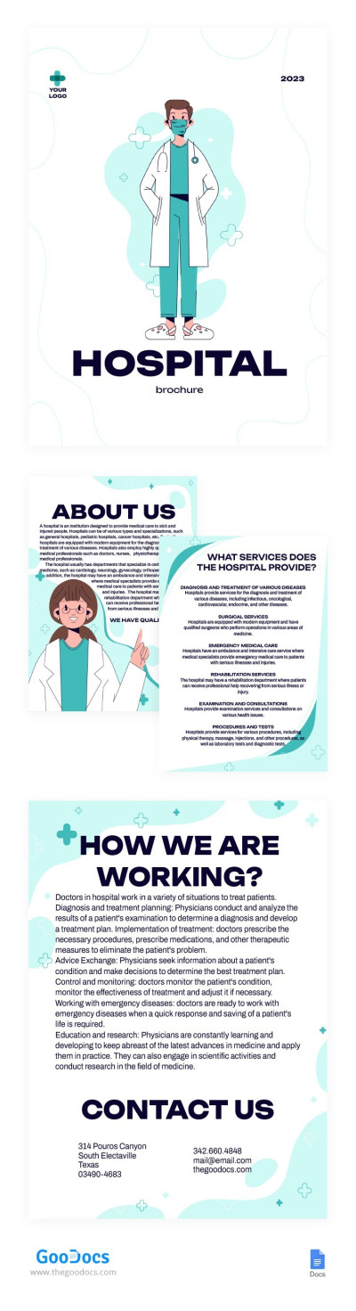 White Professional Hospital Brochure - Medical Brochures