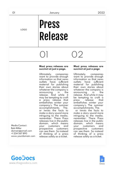 White Simple Press Release