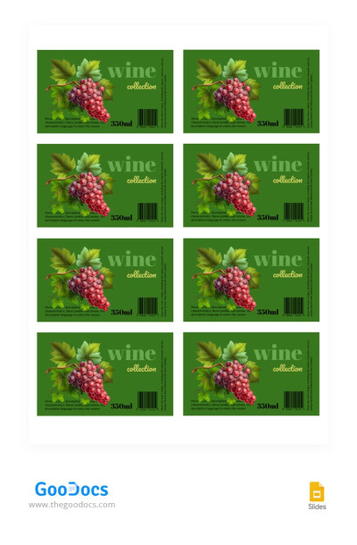 Green Wine Labels Template