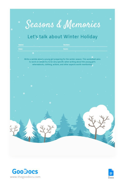 Winter Holiday Worksheet Template