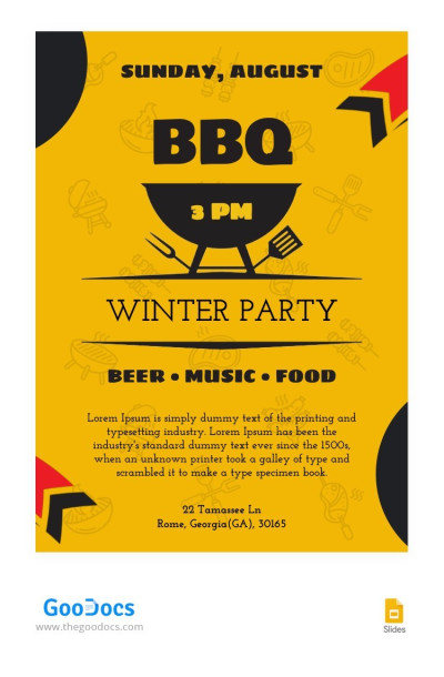 Yellow BBQ Flyers Template