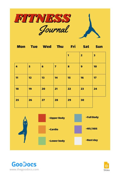 Gelbes Fitness-Tagebuch