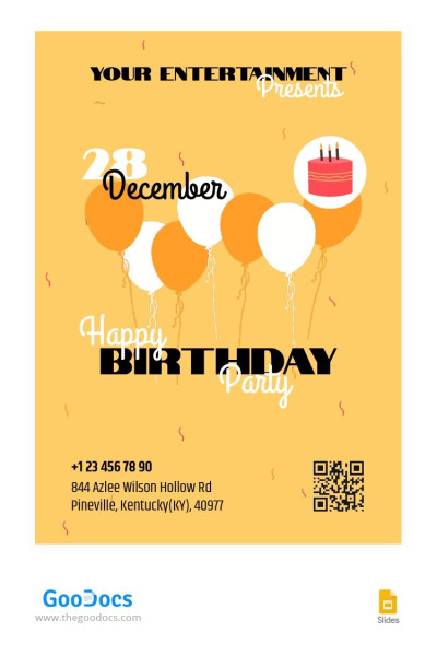 Yellow Poster Birthday Template