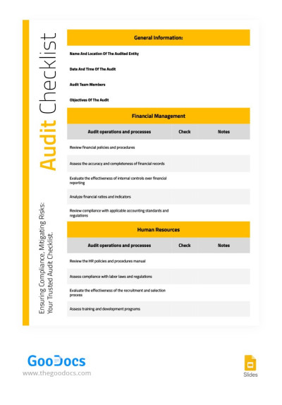 Lista de verificación de auditoría estructural amarilla - Listas de verificación de auditoría